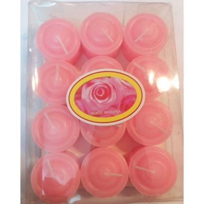 Pack of 12 Pink Scented Candles